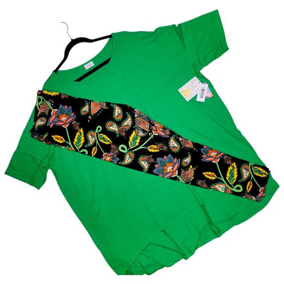 LuLaRoe Irma Tunic 3XL Solid Kelly Green St. Patrick’s Day High Low Dolman Tee - Picture 9 of 9